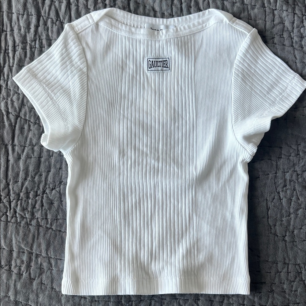 Jean Paul Gaultier White Ribbed Tee